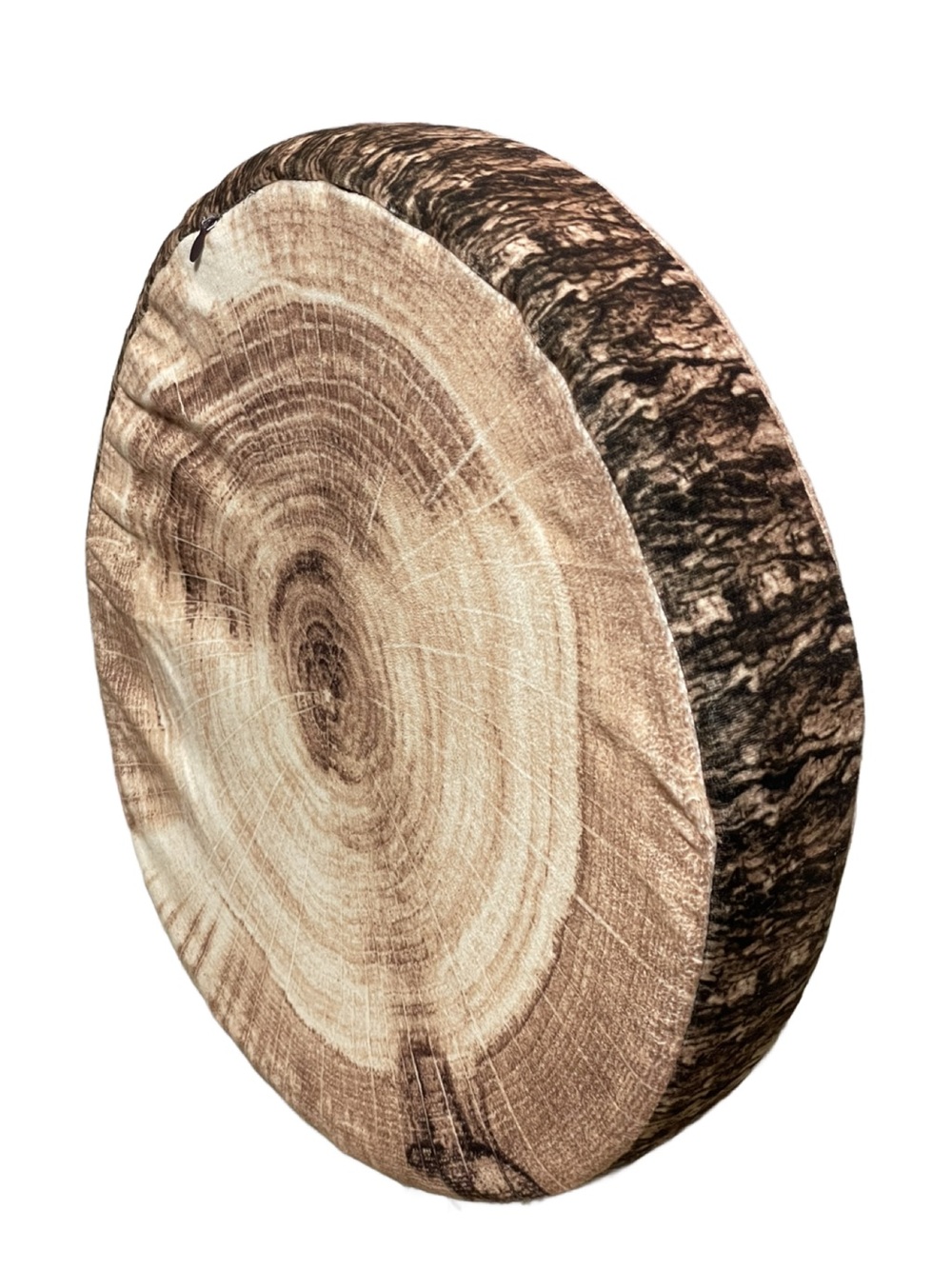 Rustic Wood-Print Round Seat Cushion - Brown & Tan 14” Round
